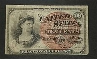 1863  Ten Cents Fractional Currency   VG