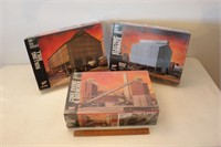 Group of 3 HO Scale Walthers Corner Stone building