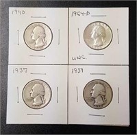 4 - Pre 1964 U.S Quarters