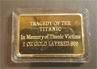 Tragedy Of The Titanic 1oz Gold Layered