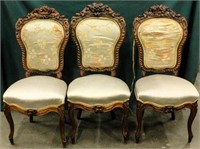 Furniture 3 Antique Victorian Walnut Chairs