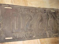 1939 MARCOS DE NIZA LICENSE PLATE, VINTAGE TRASH