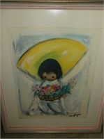 VINTAGE DEGRAZIA FRAMED PRINT