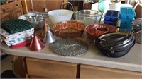 Strainers, cake tins, funnels, pot holdets