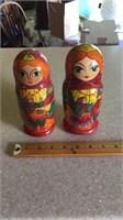 Russia hand made nesting dolls- times 2
