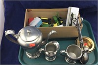 Pewter Coffee Set, Box of Toys, & More