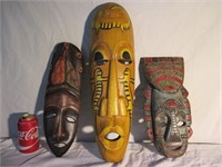 3 masques en bois Africain