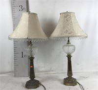 Crystal Glass Lamps with Metal Base