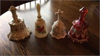 4  Fenton Christmas Bells- (Signed)