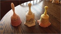3 Fenton Hand Painted Bells