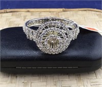 Stunning Crystal Silver Tone Bangle Bracelet
