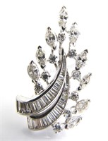 18K Vintage Diamond Brooch, 2CT+