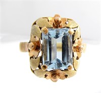 Stunning! Antique 18K Aquamarine Ring