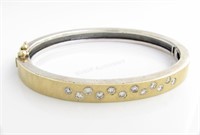 18K and Sterling Escobar Diamond Bangle Bracelet