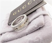 18K Gucci Basso Diamond Spinning Band Ring