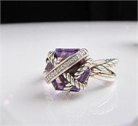 NEW David Yurman Amethyst, Diamond Ring