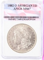 Coin 1882-O Morgan Silver Dollar ANGS MS67