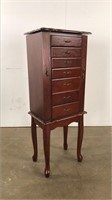 Jewelry cabinet with doors and drawers
