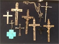 11 VARIOUS CROSSES DIFF. STYLES AND MATERIALS