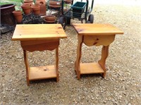 Pair of pine tables