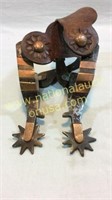 Pair Early Copper Overlay Spurs