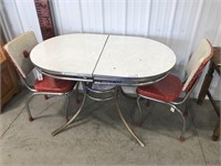 Chrome table w/ 2 chairs
