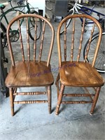 Pair of wood chairs