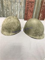 Pair army helmets