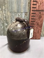 Brown beehive crock jug, 9.5" tall