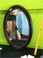 Oval Mirror Wood Frame 31 x 20