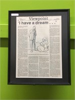 I have a Dream Framed Newspaper Article
