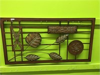 Decorative Metal Wall Hanging.  Leaf Medalion