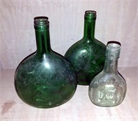 Three Bottles; 2 Green, 1 Clear