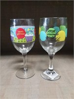 Pair of Wine Glasses; Decorated