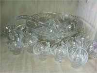 Punch Bowl with Ladle and Cups