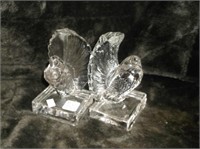 PAIR INDIANA GLASS PIGEONS BOOK ENDS 1940'S