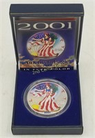2001 American Eagle Silver Dollar In Color Coin