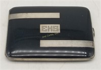 Sterling Silver Cigarette Case Black Design