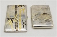 2 Asian Themed Sterling Silver Cigarette Cases
