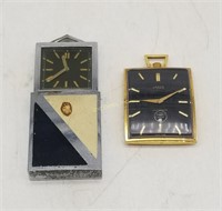 Pair Of Square Pocket Watches Lanco & Slide