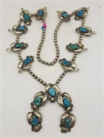 Sterling Silver & Turquoise Necklace Jewelry Leaf