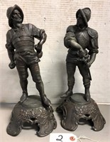 Vintage Spanish Conquistadors Bronze Statues