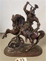 Warrior on Horse Bronze Statue