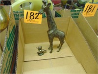 Brass Unicorn 2" and Giraffee 12"