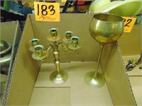 Brass Candle Holder and Chalice