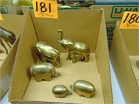5 Brass Elephants
