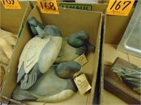 3 Swan Quarter Wood Carved Ducks