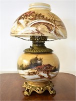 HAND-PAINTED VICTORIAN TABLE LAMP