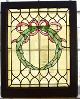ANTIQUE LEADED & STAINED GLASS WINDOW