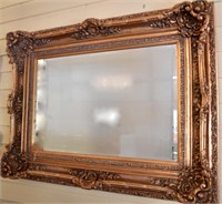 VICTORIAN STYLE GOLD BEVELED MIRROR